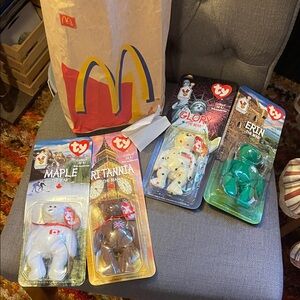 NWT McDonald’s Ty Beanie Babies Set - Maple, Britannia, Glory, Erin from 1999